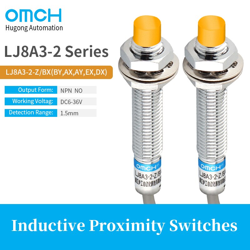 OMCH LJ8A3-2-Z/AY Inductive Proximity Switch Sensor Switch M8 detection range 2mm PNP NC DC6-36V Metal Switch