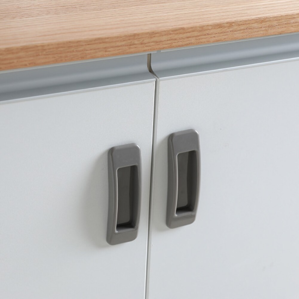 2 Stuks Rechthoek Pasta Soort Glijdende Thuis Windows Schuifladegrepen Deuren Zelfklevende Pull Knop Garderobe Abs Kast Economische