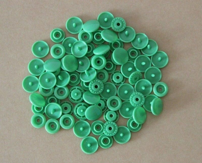 100 sets T3 Round Plastic Snap Buttons Clothes DIY Sewing Accessories Press Button: Green
