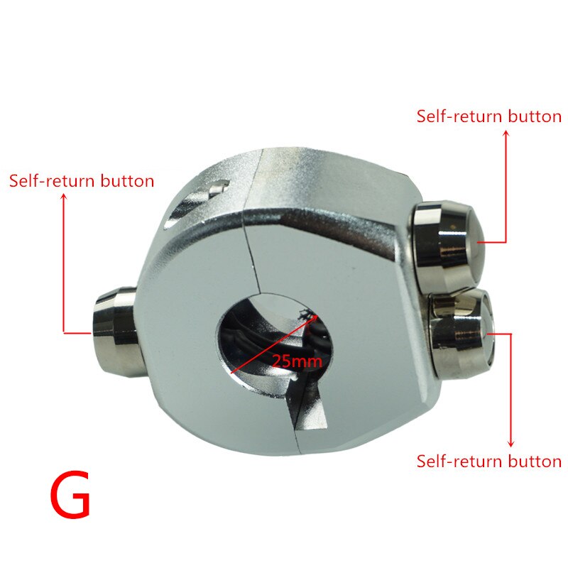 25mm 22mm Aluminium CNC Motorrad-Lenker Montieren Scheinwerfer Nebel Licht Horn Bremse AUF/aus Anfang Tözehn 3 Geschmack Schalter: Silber-(G)