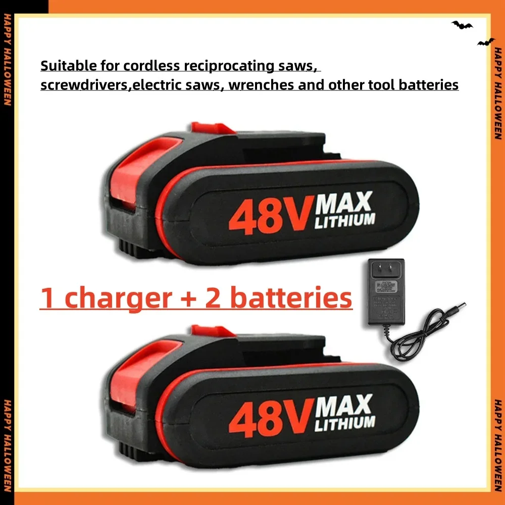 For 24VF 36VF 48VF 88VF 10.0Ah Rechargeable Li-ion Battery for Cordless Reciprocating Saw Screwdriver Electric Saw Wrench: Champagne