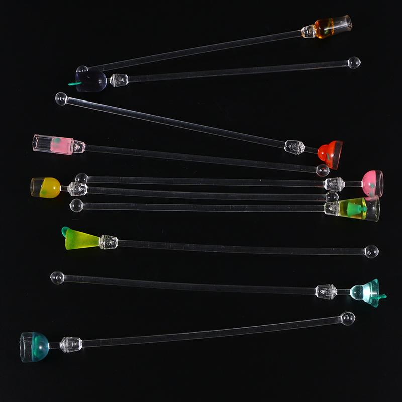 5 st akrylcocktailswizzle sticks mixerstavar bar cocktail muddler drink mixer omrörningsstavar (slumpmässig färg och stil)