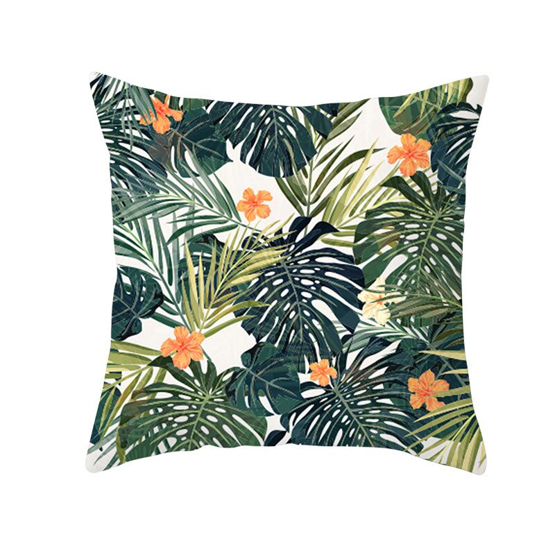 45*45Cm Kids Pasen Dag Tropische Decoratie Print Kussenhoes Polyester Groene Plant Sierkussen Voor Sofa/home Decor Pillowcas: 12