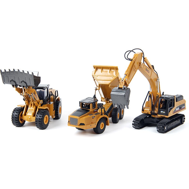 In Lega di alta Simulazione Giocattoli 1:50 Bilancia Die-cast Modello Idraulico Navvy Loader Bulldozer Ingegneria Macchina di Costruzione I Regali Dei Ragazzi: 3pcs group 1