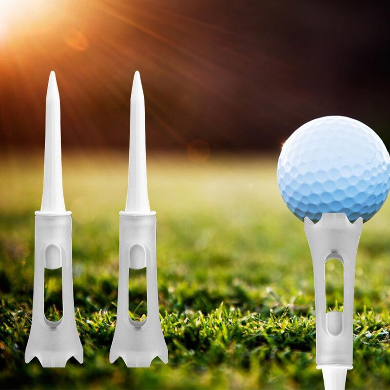 50Pcs Golf Tee Double Layer Plastic Ball Tee Soft Low Resistance Golf Seat Golf Training Tool
