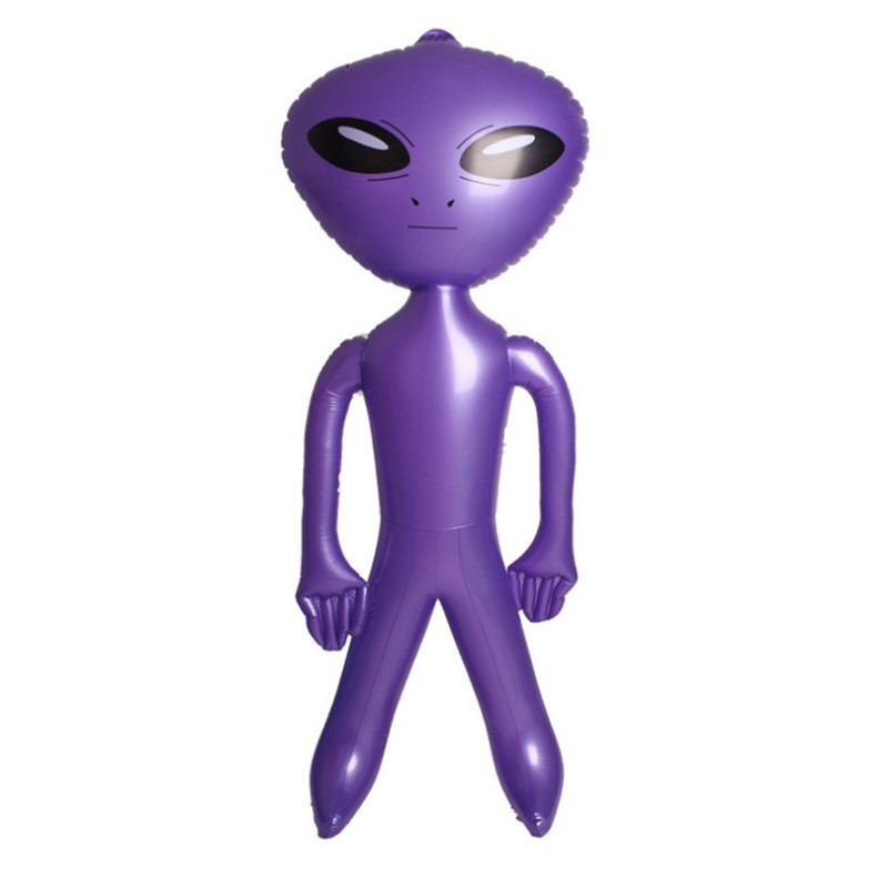 1pc Inflatable Alien Toy PVC Alien Model Theme Party Decorative Props Indoor Outdoor Festival Decoration: M / PURPLE