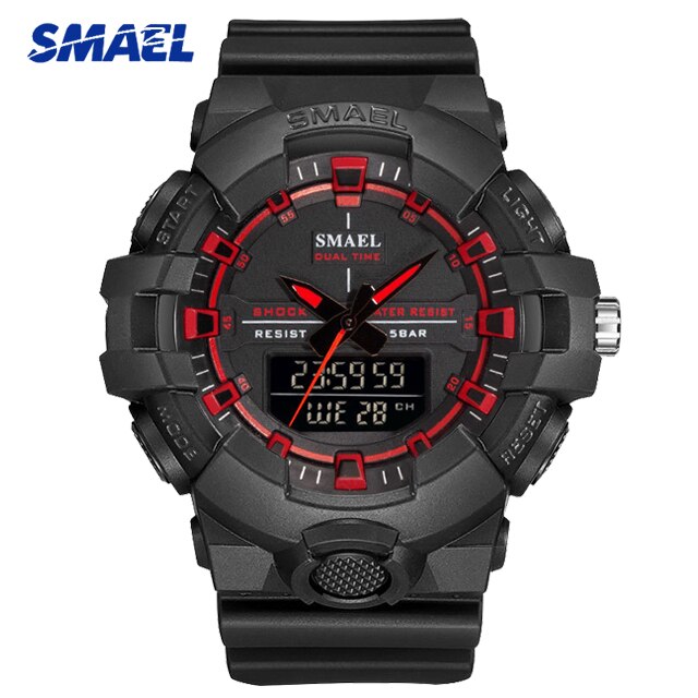 SMAEL Blue Camouflage Sports Watches Men Digital Wrist watches Man Student Quartz Electronic Dual Display Wristwatches: WS1642B-02