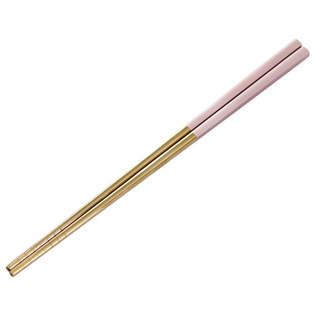 Luxury 304 Stainless Steel Square Metal Chopsticks Household Gold-Plated Chopsticks Japanese-style 1 Pair Of Japanese Chopsticks: 7