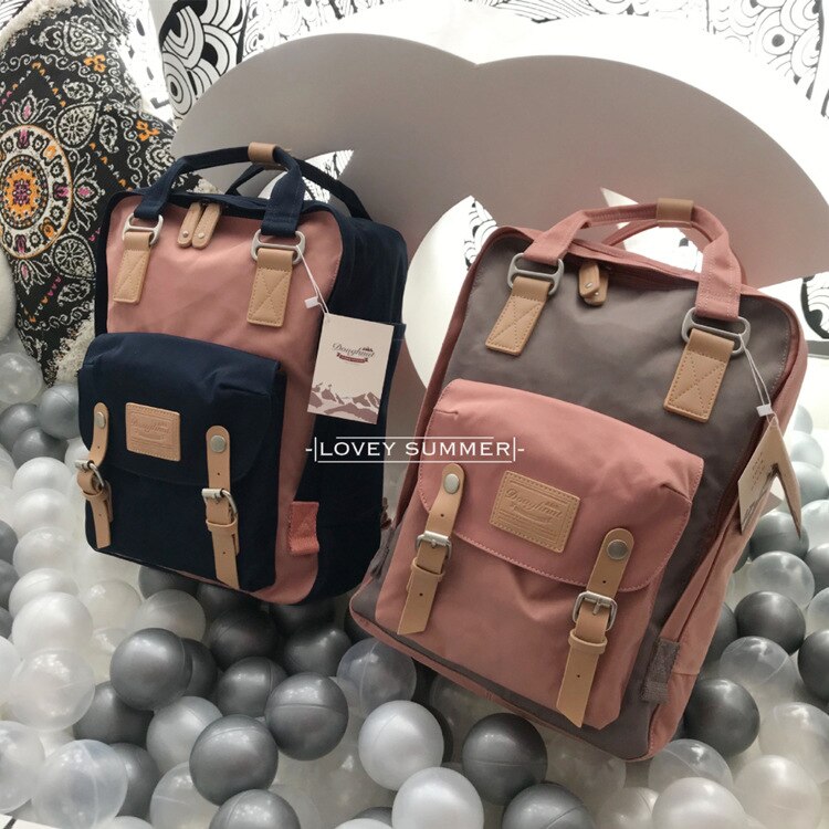 Donut double shoulder bags ins outdoor men and women leisure travel large capacity backpack waterproof nylon cloth