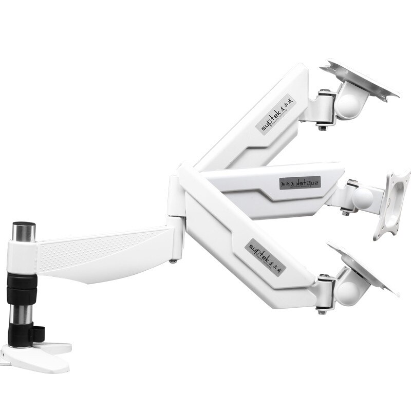 Ergonomic 10-27" Full Rotation Desktop Monitor Holder Gas Spring Arm TV Mount Free Lifting Bracket Loading 1.5-10kgs White black