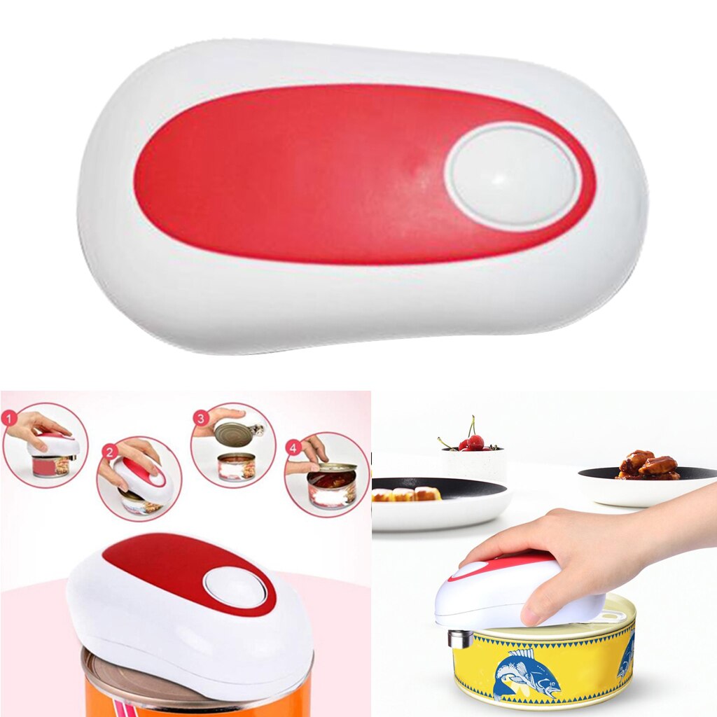 Handy Automatic One Touch Electric Can Opener No Sharp Edge Battery Powered