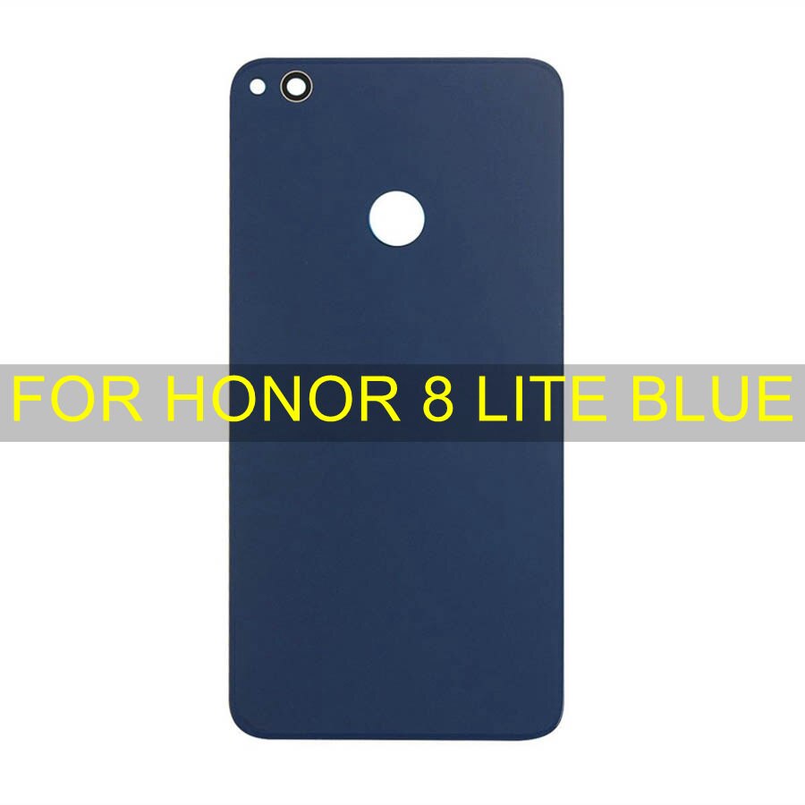 Panel de vidrio trasero para Huawei Honor 8 / Honor 8 Lite, cubierta de batería, carcasa trasera, reemplazo de puerta + pegatina adhesiva, FRD-L09 de PRA-LX1: Honor 8 Lite-Blue