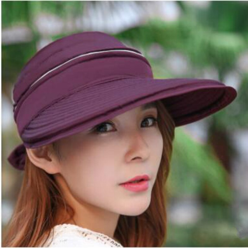Viseras de verano de primavera a la , gorras plegables de ala ancha para el sol, sombreros de playa removibles para mujeres, sombrero femenino Femae Panamá: wine red