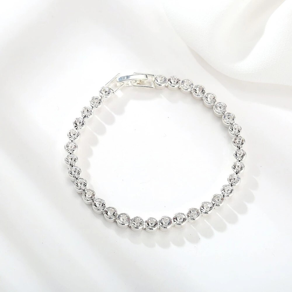 Exquisite Geometrie Tennis Armbänder für Weibliche AAA Zirkonia Kristall Perle Kette Partei Schmuck Zubehör
