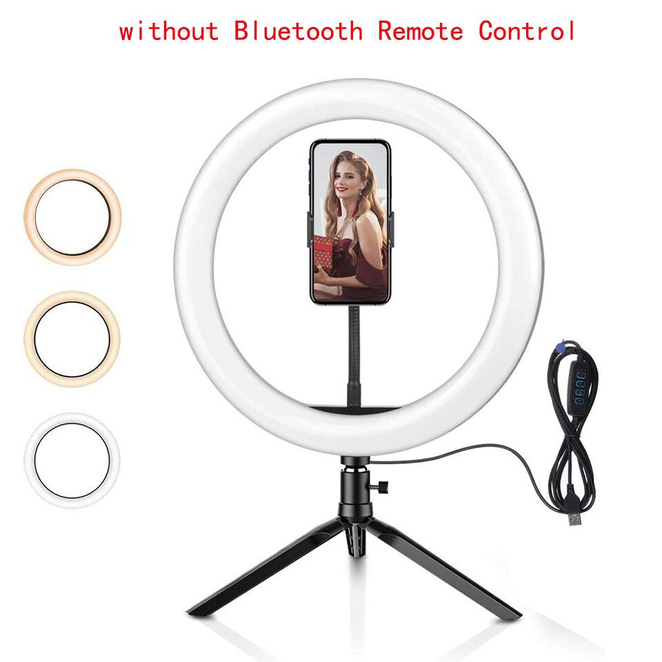 10.2 "anello di Luce Profissional LED Lampada Anello con il Treppiedi Del Supporto Del Telefono per YouTube Video Dal Vivo di Trucco Photography Illuminazione Vlogging: Package 2