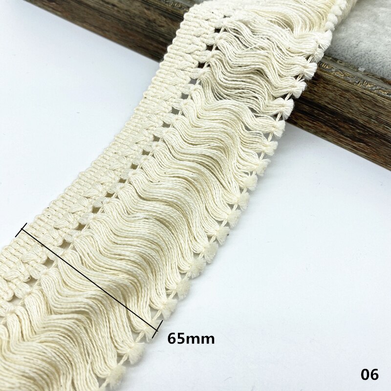 2 yards Biege Cotton Trim Ribbon Sewing Lace Kintted Fabric Handmade Craft Accessories