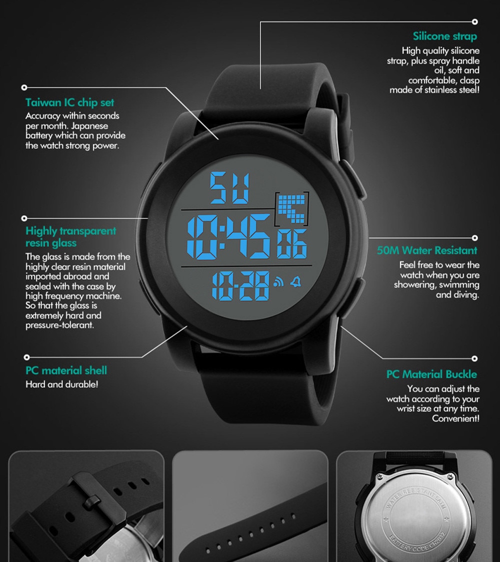 Digitale Horloge Mannen Sport Horloges Voor Mannen Waterdichte Klok Outdoor Horloge Mannelijke Relogio Digitale Masculino Reloj Hombre