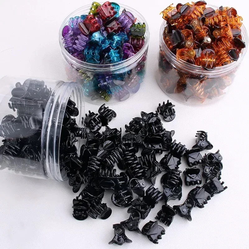 Svarte mini hårklemmer til kvinner og jenter koreanske enkle små gjennomsiktige plastklemmer hårnål låve hårstylingtilbehør