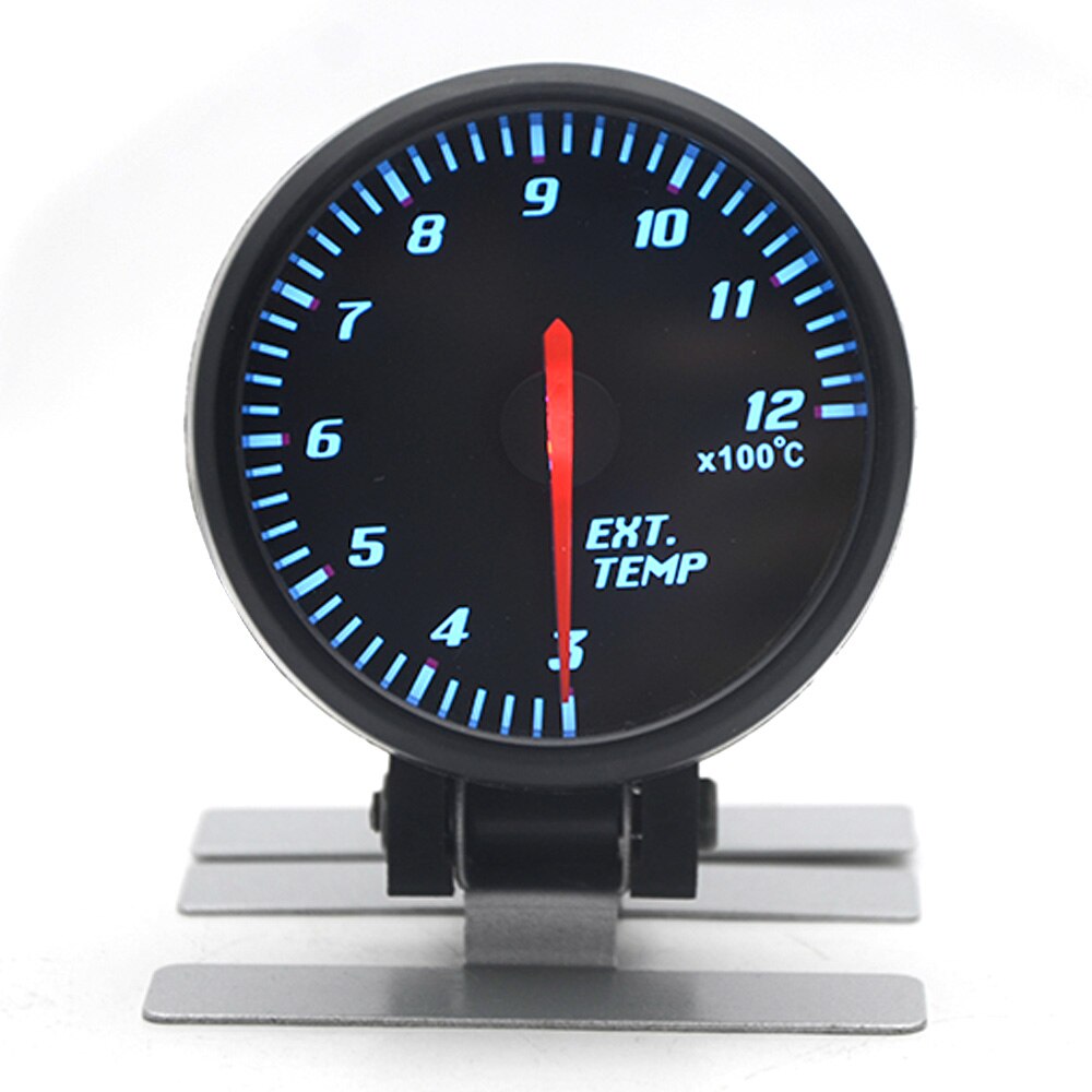 Tacómetro de cara negra para coche, voltímetro de aumento de 60MM, relación de combustible y aire, medidor EGT, presión de agua al vacío, temperatura de aceite, medidor de coche de 12V: Exhaust Temp Meter