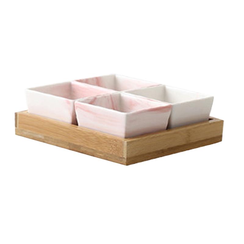 nordisch Keramik Marmor Obst Platte Kreative Bonbonniere Getrockneten Obst Tablett Snack Lagerung Platte für Party Hause: 4 Netz Rosa