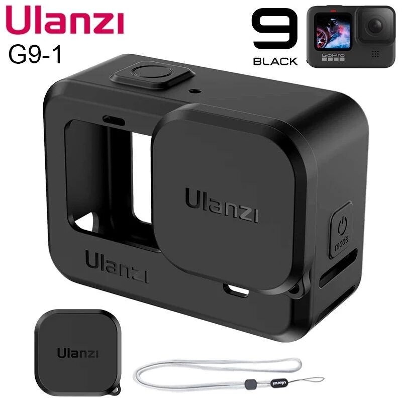 Ulanzi Silicon Protective Case Lens Cover for GoPro Hero 10 9 8 Sleeve Housing Frame + Lanyard GoPro10 GoPro9 Gopro8 Accessory