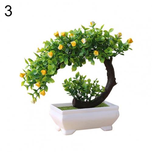 Kunstmatige Plastic Bonsai Nep Planten Bloem Bruiloft Home Decor Tuin Hotel Ingemaakte Kunstmatige Nep Plastic Bonsai Plant Boom: 3