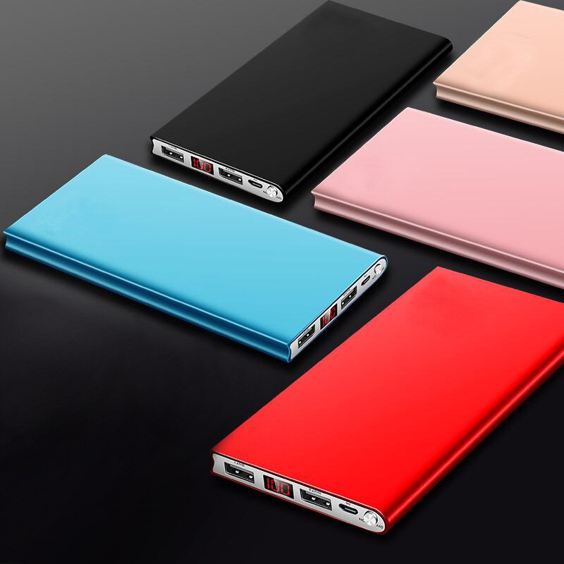 Banco de energía de 20000mAh, salida USB Dual, batería externa ultrafina con pantalla Digital, cargador portátil para móvil, Banco de energía