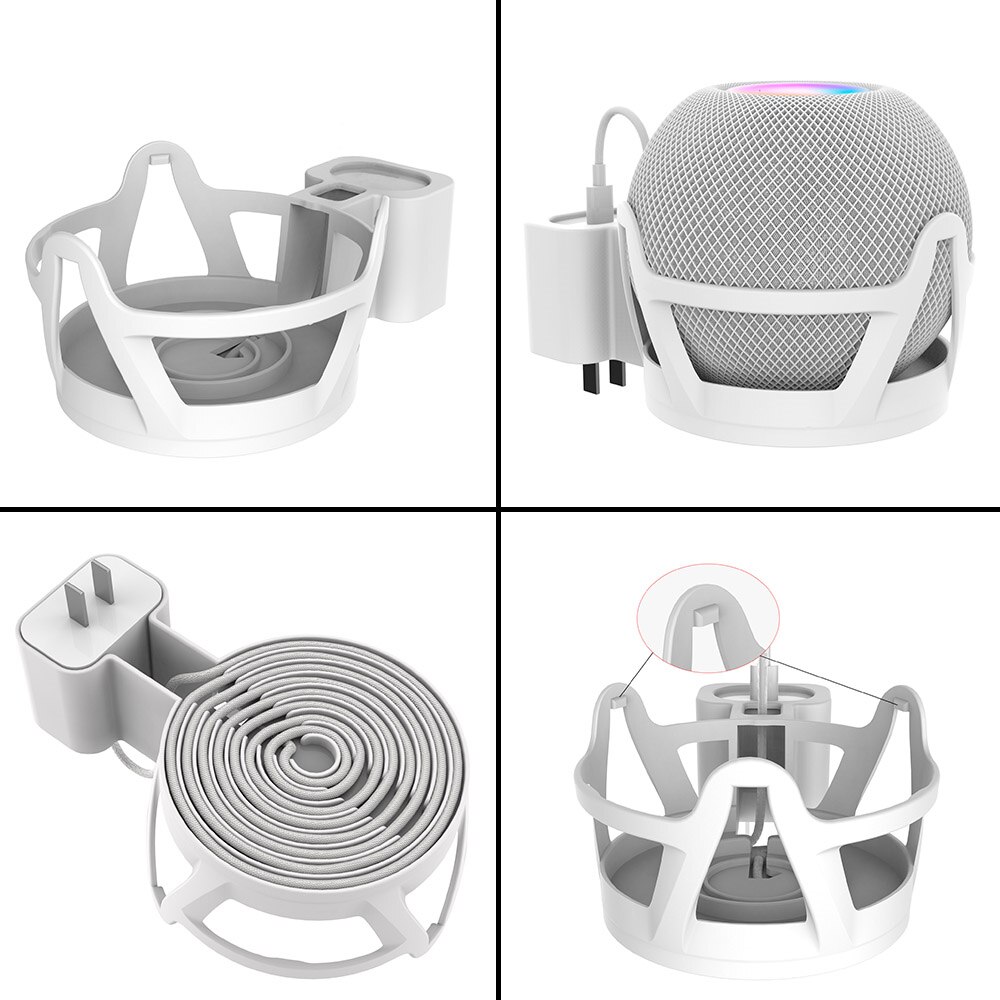 Wall Mount Stand Hanger Smart Speaker Outlet Houder Ruimtebesparend Beugel Kabel Hanger Holder Voor Apple Home Pod Mini Geen schroeven