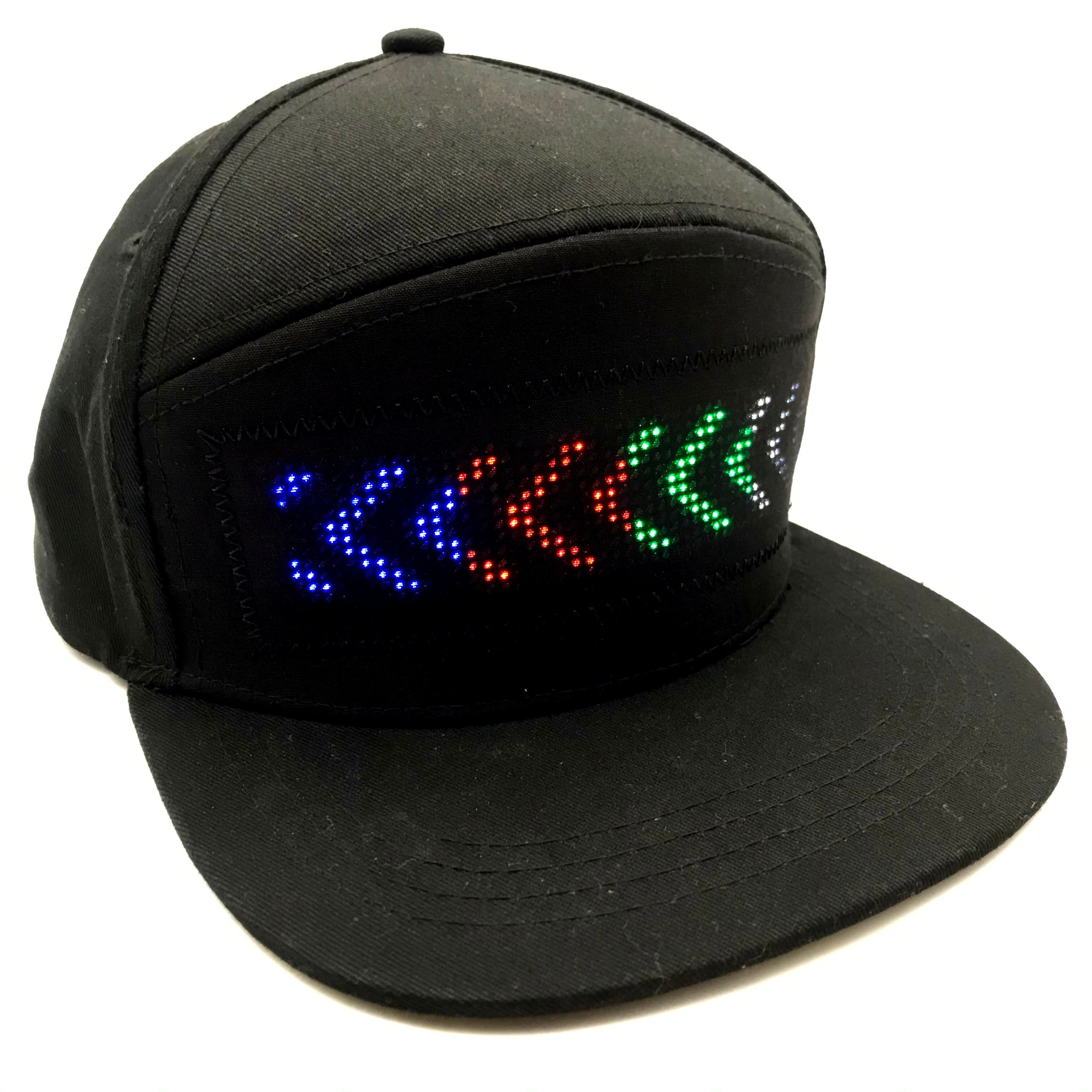LED Cap, LED Display Screen Smart Hat Bluetooth Adjustable Cool Hat for Party Club: 4-color