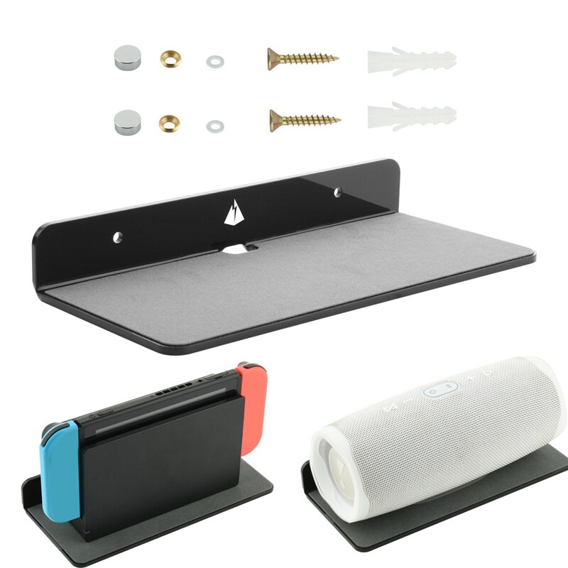 Support mural pour haut-parleur Bluetooth, étagère d&#39;affichage murale en acrylique pour haut-parleur Bluetooth, Webcam, téléphones portables, jouet: black