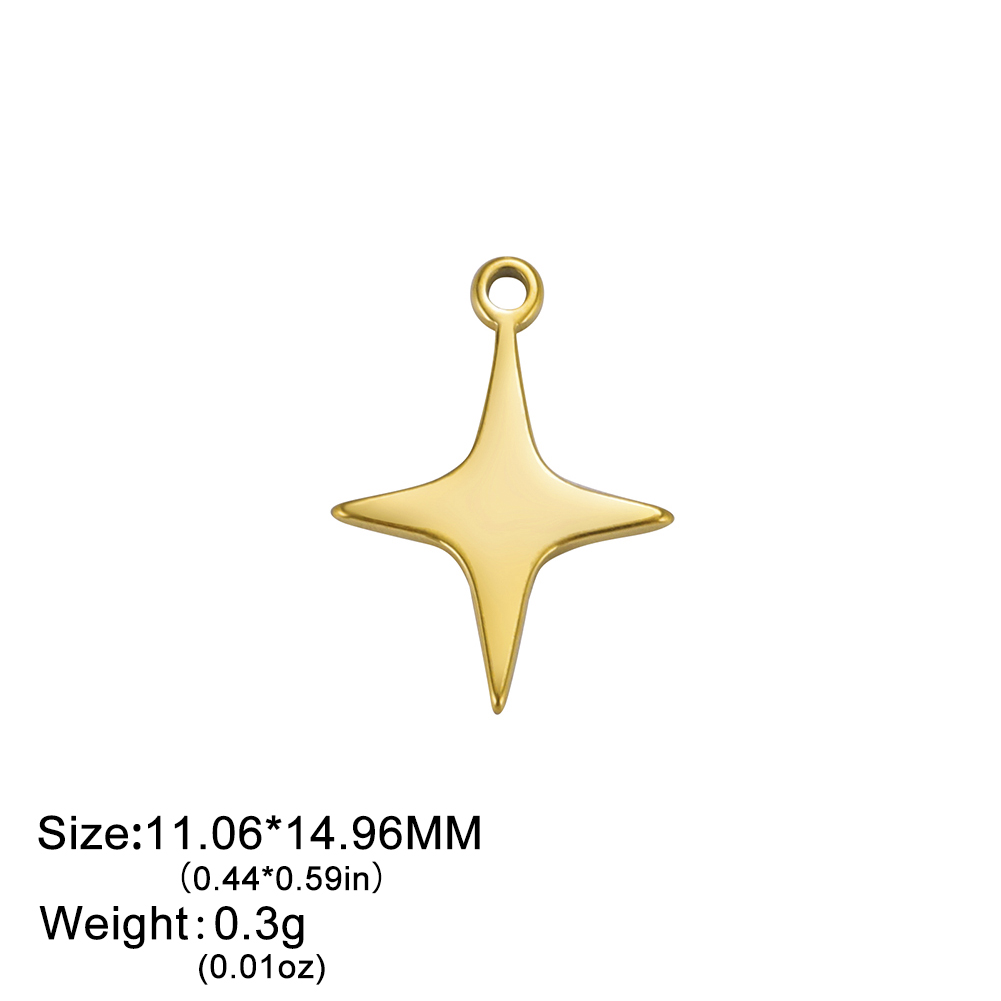 EUEAVAN 5 stks Minimale Rvs Star Charms Hanger DIY Ketting Oorbellen Armbanden Sieraden Maken Accessoires: orange