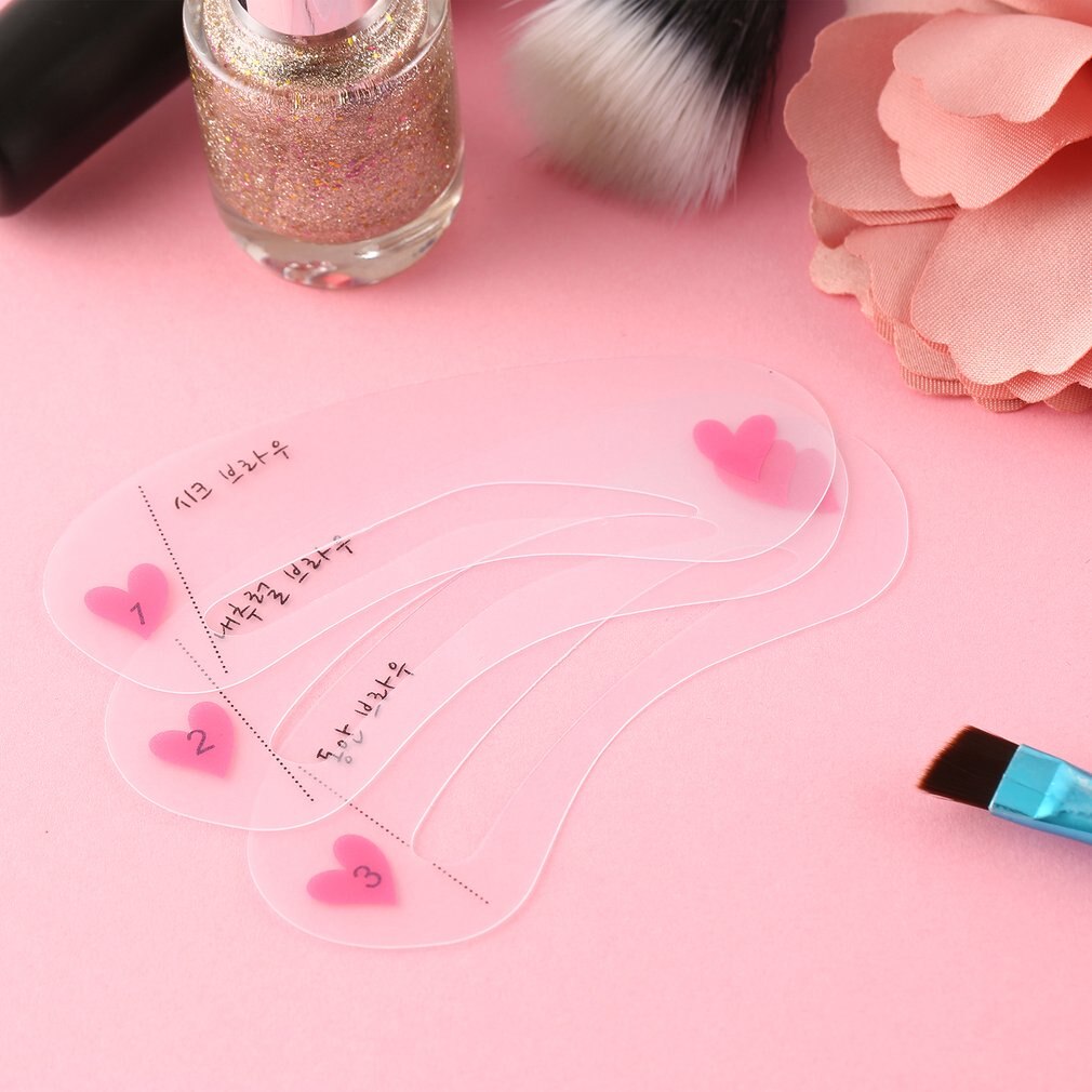 Herbruikbare 3Pcs Grooming Shaping Assistent Verzegelde Template 3 Stijlen Wenkbrauw Stencils Tekening Kaart Brow Make-Up Top
