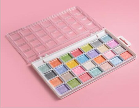 Aquarel Verf Set Professionele Effen Aquarel Verf Set Gouache Aquarel Kit Met Water Borstel Pen Potloden Pouch: 28 colors