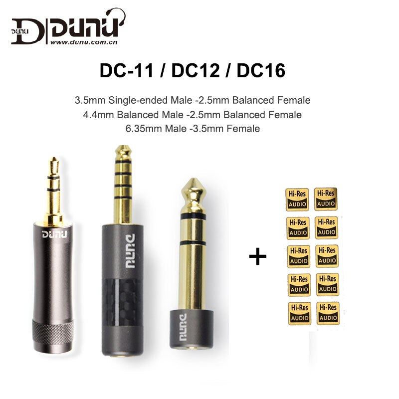 Dunu DC-12 DC-16 DC-11 4.4mm / 3.5mm / 6.35mm macho a 2.5mm / 3.5mm fêmea adaptador de áudio para leitor de música fone de ouvido amp dac