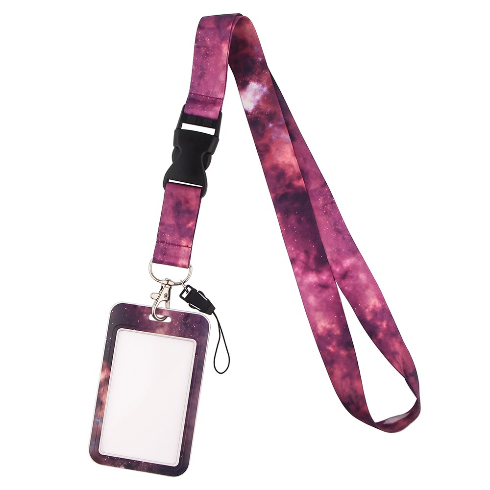 YA198 Sterrenhemel Romantische Lanyard Voor Sleutels Mobiele Telefoon Hang Touw Keycord Usb Id-kaart Badge Holder Sleutelhanger Diy Lanyards: 6