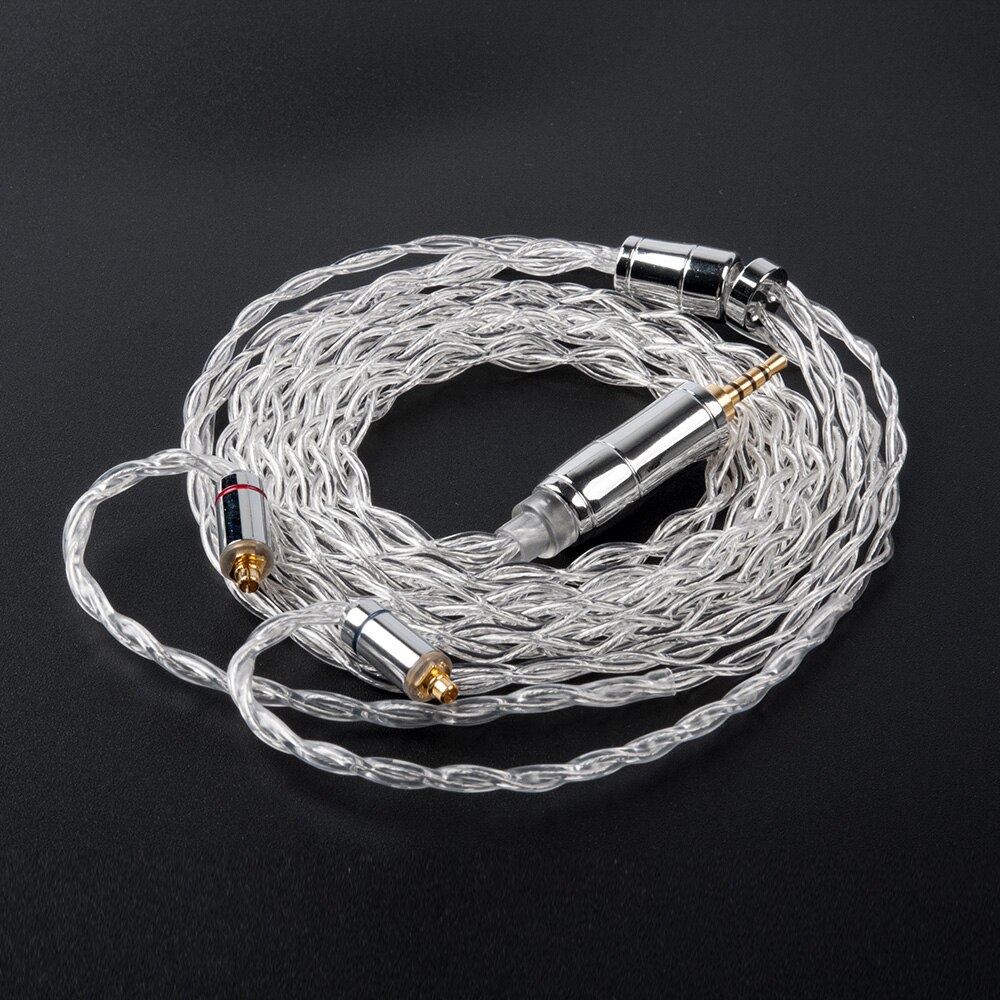 KBEAR Limpid 4 Core 4N 99.99% Purity Silver Earphone Cable with 2Pin/QDC/MMCX/TFZ Connector for KZ ZSX ZS10 PRO ZSN BLON BL03: MMCX 2.5mm