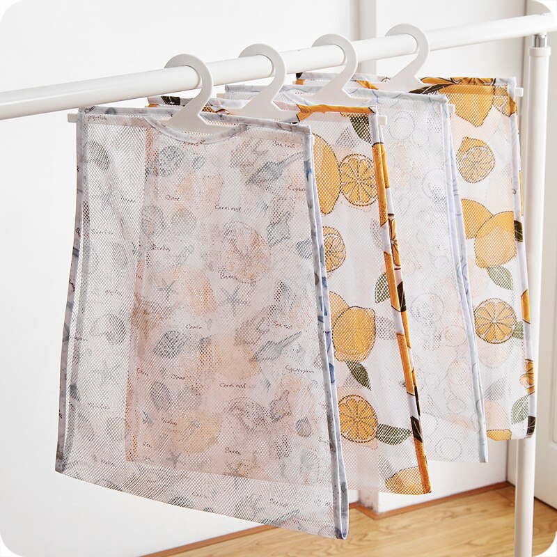 Tørretøj vindtæt tørrestativ fint mesh print multifunktionelt pudelegetøj solpudeklemme tørring pude netpose hængende rack
