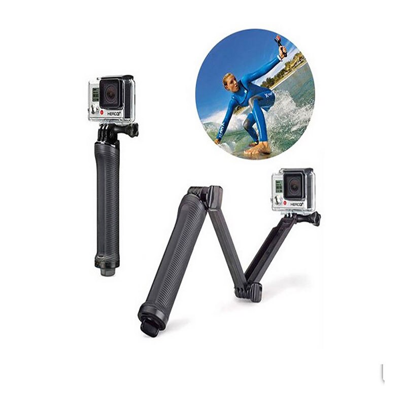 Action 3-Way Selfie Stick Hand Grip Flexible Tripod Extension Monopod camera