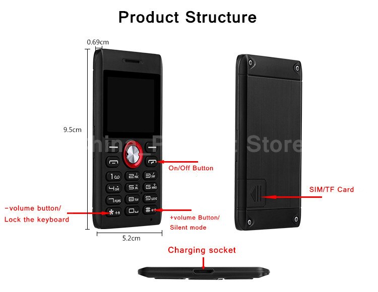 5mm Super Slim Original MELROSE M18 mini phone Outdoor Card Mobile Phone Shockproof cheap China Russian keyboard Cell Phone