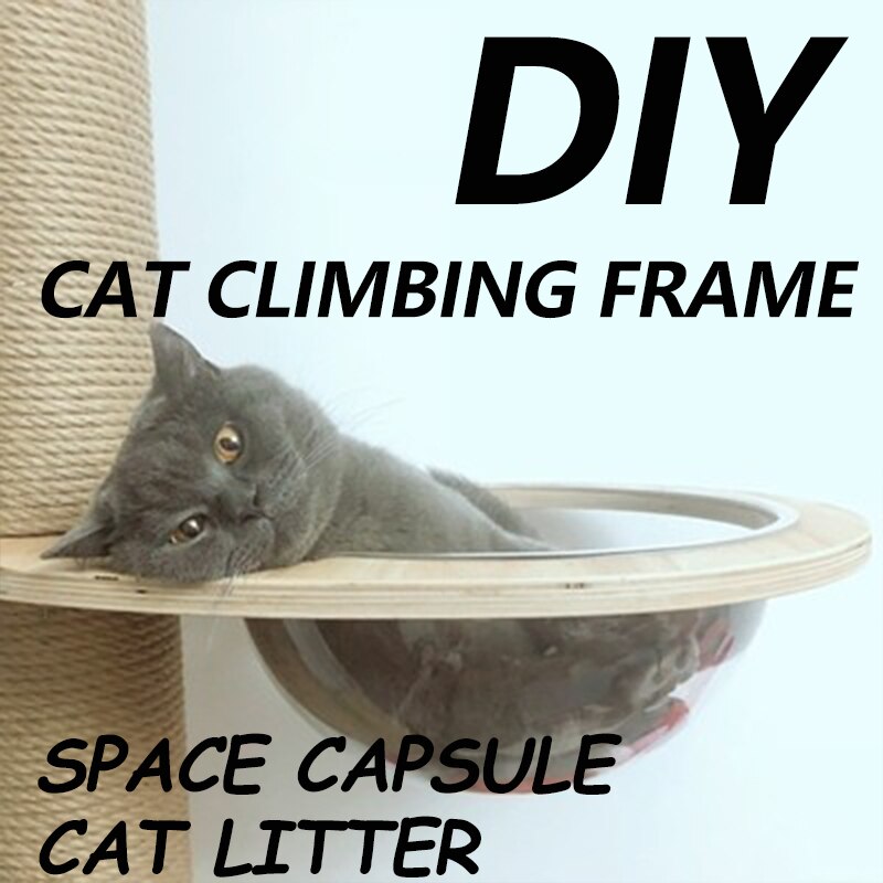 Transparent Cat Hammock Cat Tree Tower Condo Accessories DIY Cat Climbing Frame Homemade Cats Frame Post Acrylic Cat Litter
