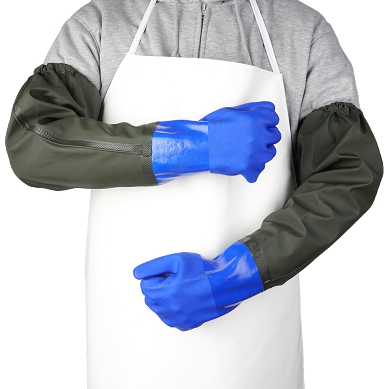 Long lasting Long Waterproof Rubber Gloves Pond Gloves Resistant Gloves for Dishwashing, Vehicle Cleaning