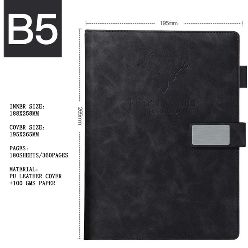 360 Pages Super Thick Wax Sense Leather B5 Journal Notebook Daily Business Office Work Notebooks Notepad Diary School Suppli: J
