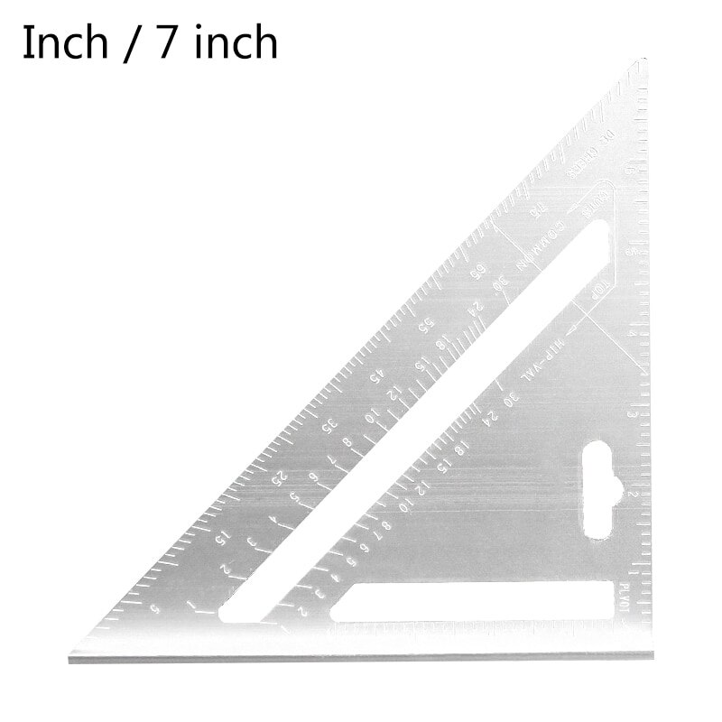 30cm Silver Aluminum Alloy Speed Square Roofing Triangle Angle Protractor Try Square Carpenter's Measuring Layout Tool: Red