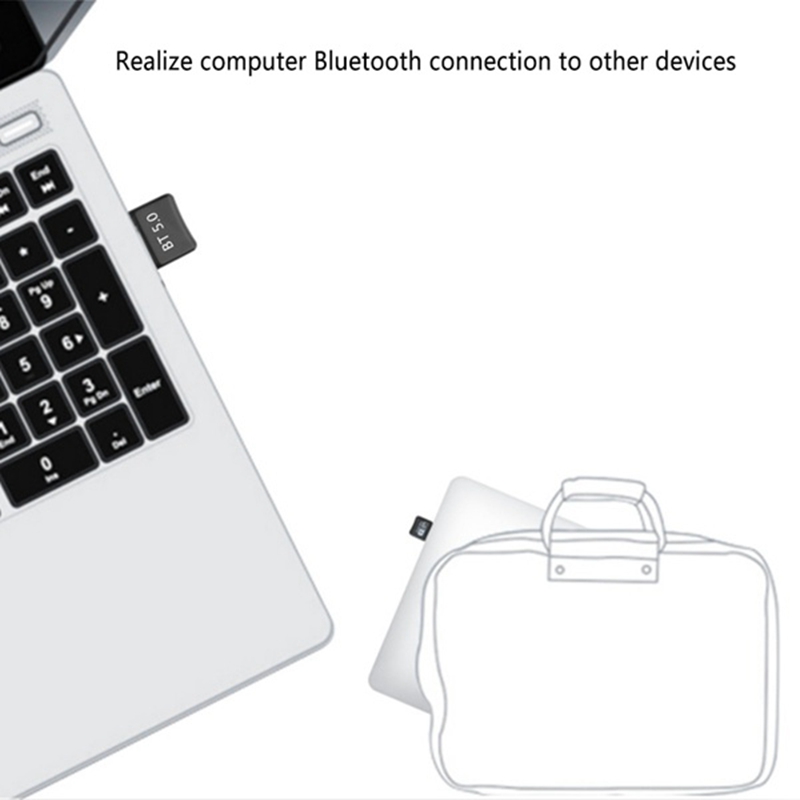 USB Bluetooth 5.0 Adapter, Driver-Free USB Bluetooth 5.0 Receiver Transmitter for PC Win 8/10/11 ,Win 7 Install Driver