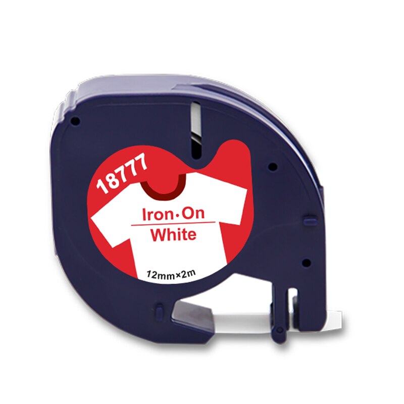 UniPlus tissu fer sur bandes d'étiquettes 18777 Compatible DYMO Letratag 18779 18776 rouge sur blanc 12mm pour imprimante d'étiquettes DYMO LT100H: Red on White