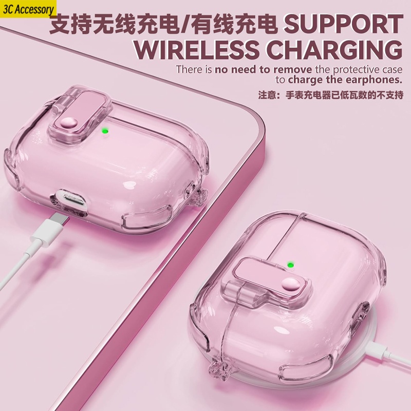 Case for airpods 4 3 funda Luxury Electroplated Silver Translucent Protecitve Case for apple air pods 4 pro 2nd soft cover