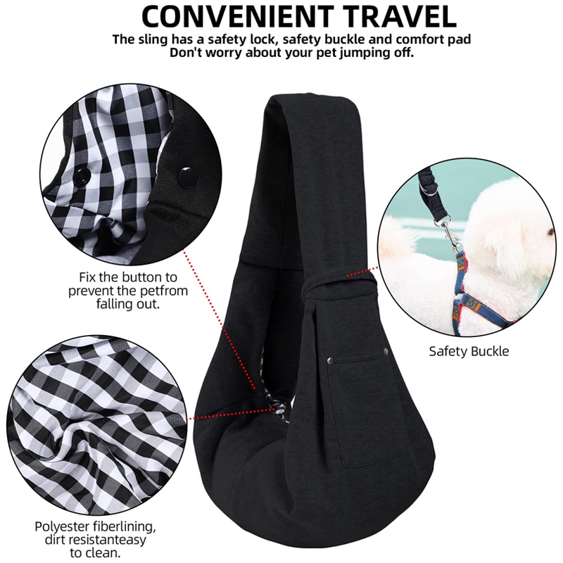 Valpsele med säkerhetssele, handsfree hundsele med förvaringsväska, perfekt för resor, utomhusbruk för husdjur