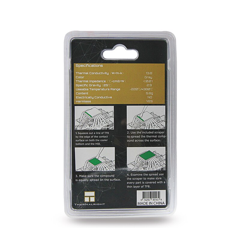 Thermalright TF8 2G 5.8g 12.8G CPU GPU chłodnica samochodowa chłodzenie chłodnica grzejnika wentylator makaron termiczna smar kompozytowy krzemionka 13.8 W/m. k