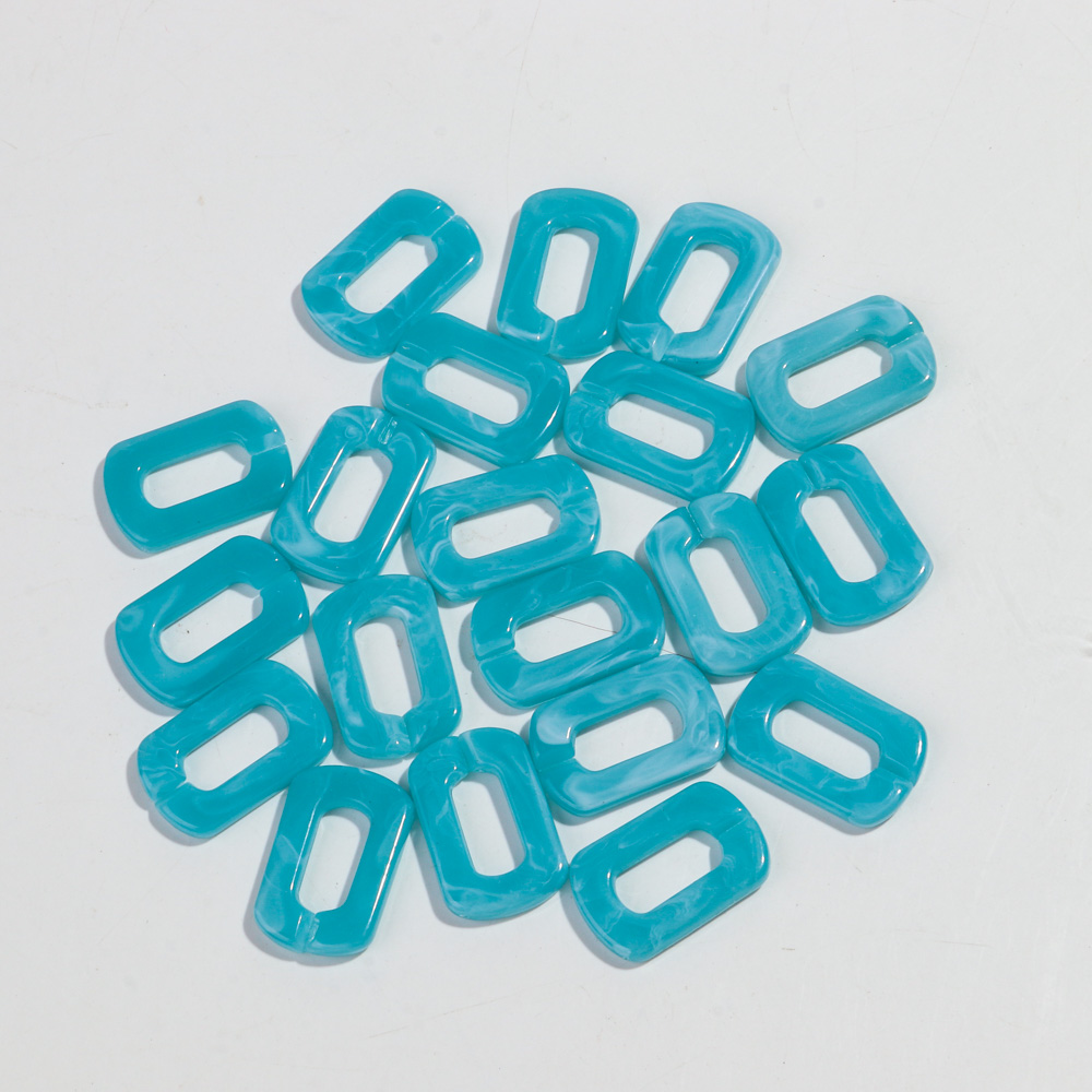 20 piezas 20x30mm cuentas de cadena de eslabones de anillo cuadrado acrílico de colores mezclados para pulsera fabricación de collares accesorios de joyería DIY al por mayor: Azul cielo