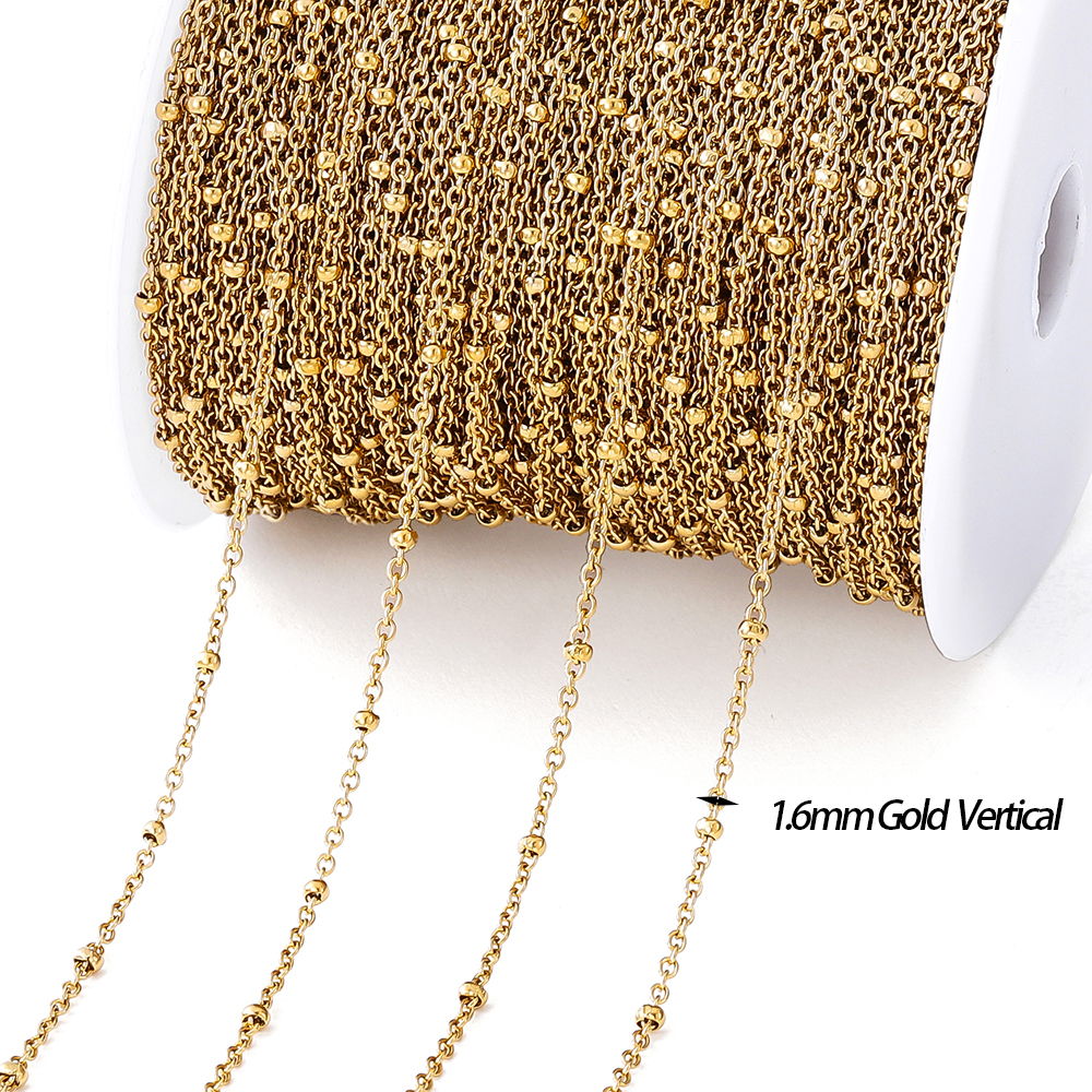 Sieraden Maakketting - 2 Meter - 7 Types - 14k Goud Verguld Messing Ronde Schakelketting: Grijs